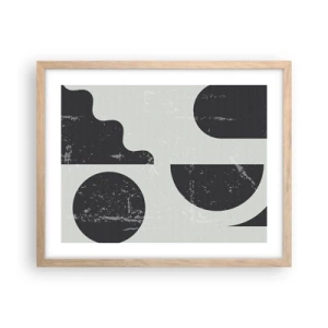 Poster in einem Rahmen aus heller Eiche - Komposition oben und unten - 50x40 cm