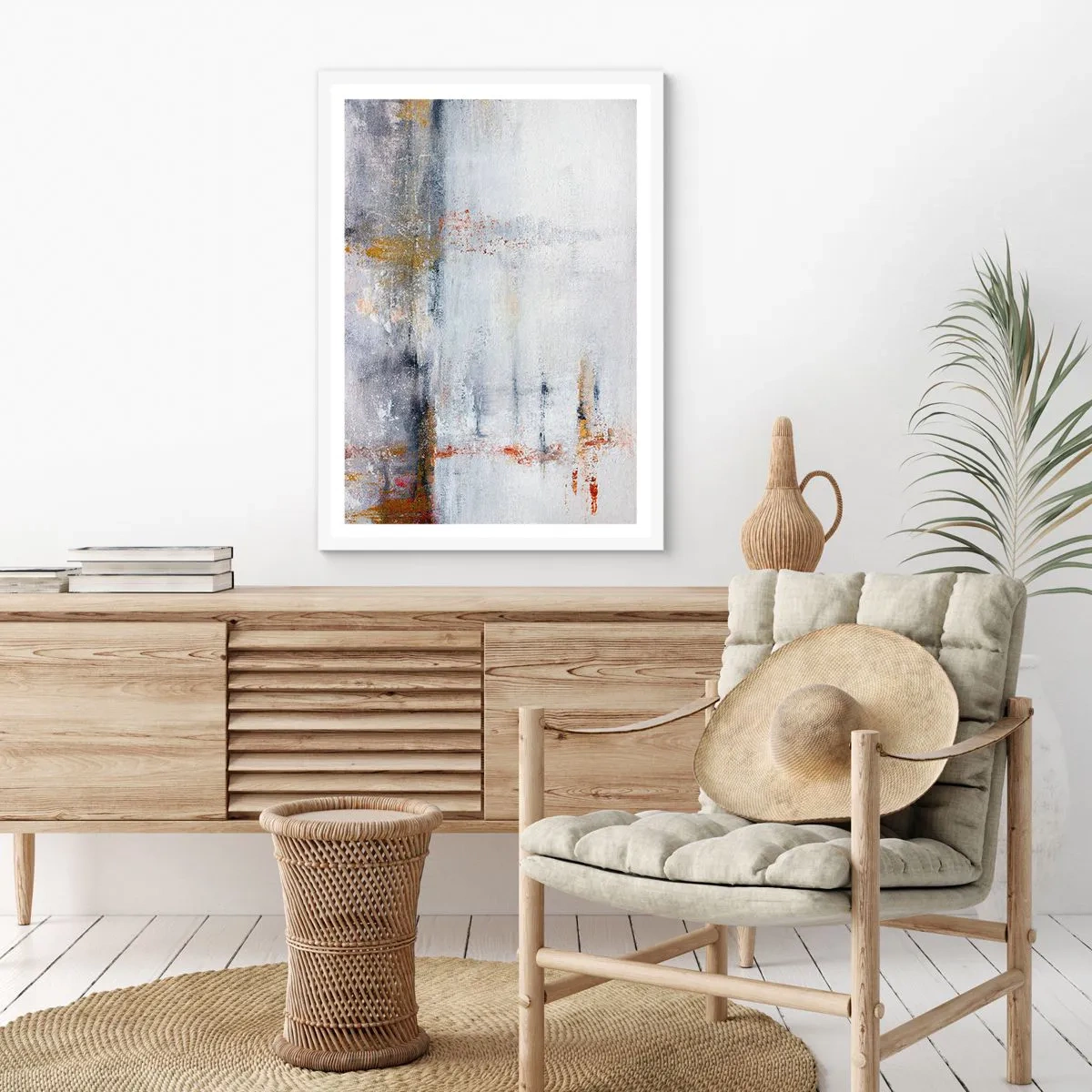 Poster in einem weißen Rahmen - Hinter dem Luftvorhang - 70x100 cm