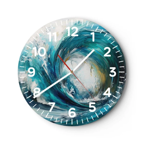 Wanduhr - Glasuhr - Meeresportal - 30x30 cm