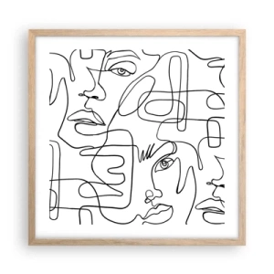 Poster in einem Rahmen aus heller Eiche - In verworrenen Gefühlen - 50x50 cm