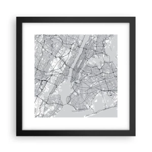 Poster in einem schwarzem Rahmen - Die Anatomie einer Metropole - 30x30 cm