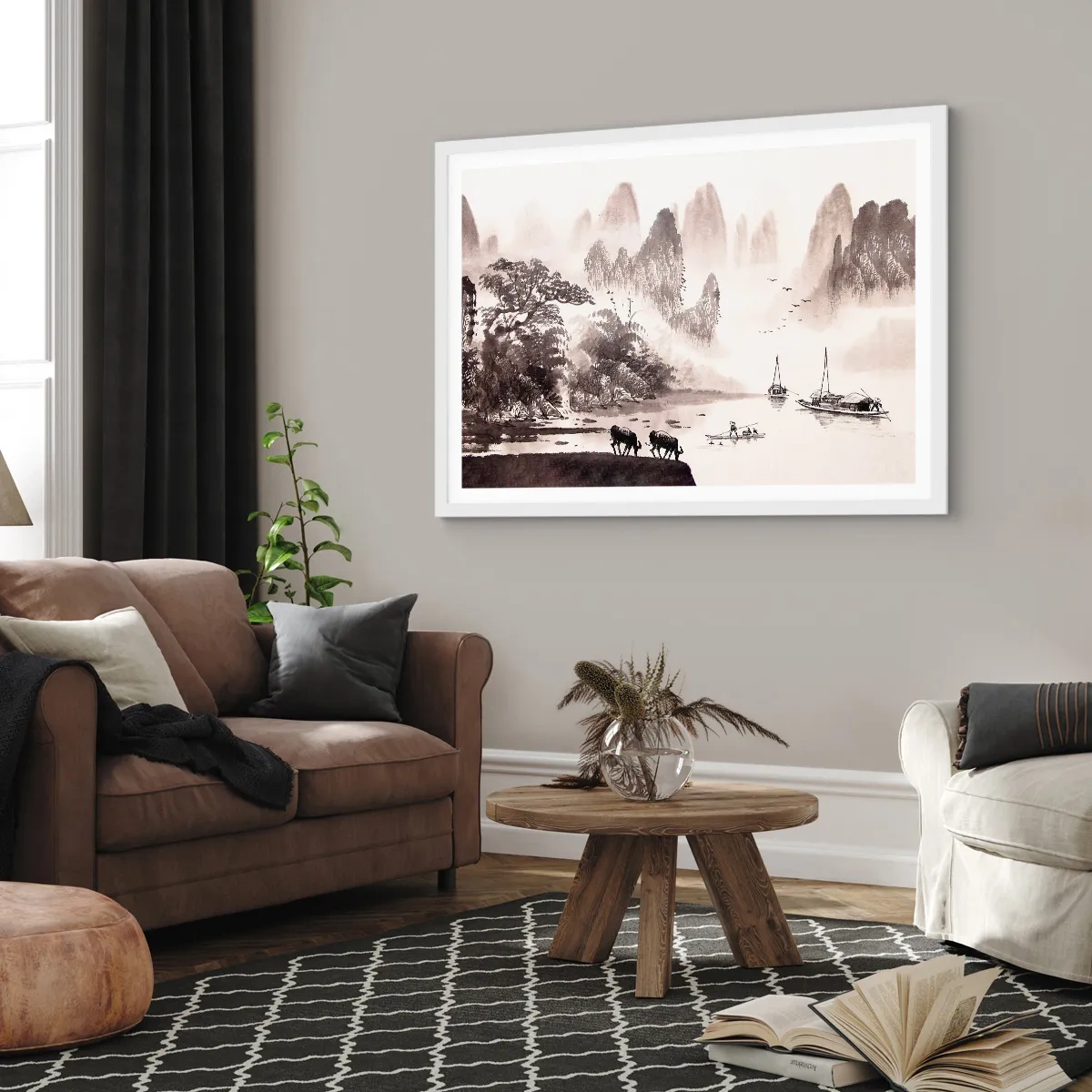 Poster in einem weißen Rahmen - Der exotische Alltag des Ostens - 50x40 cm