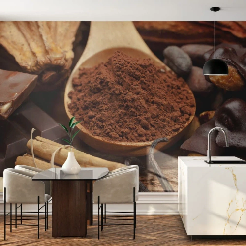 Selbstklebende Fototapete Deluxe Sticker - Die Beste gegen Sorgen - Gastronomie, Schokolade, Kaffee - 500x350 cm