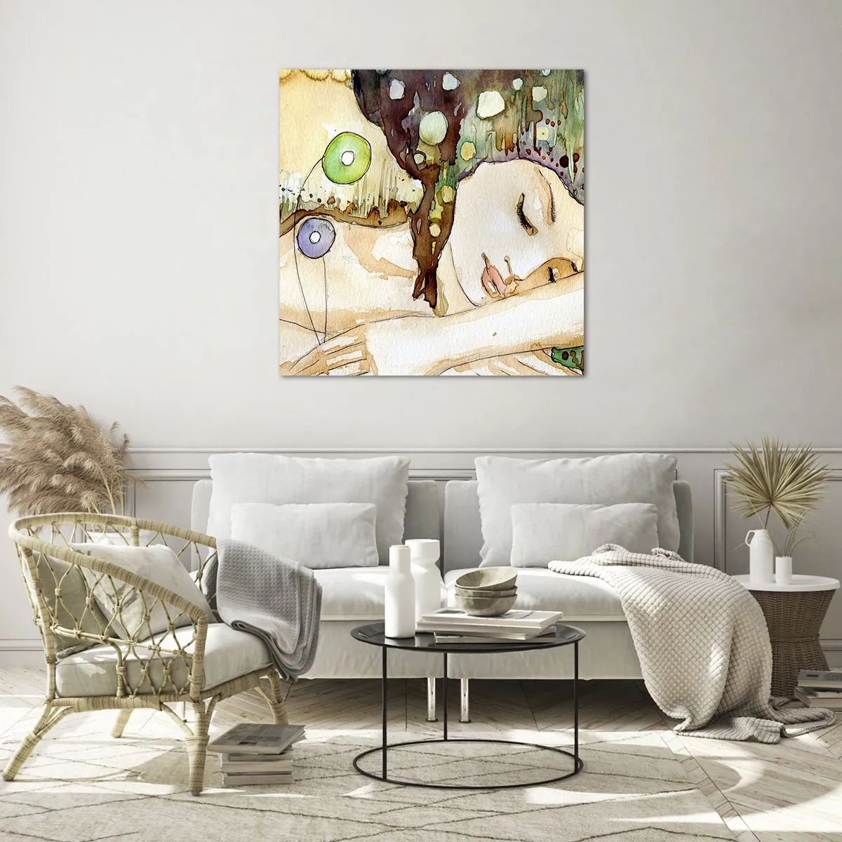 Glasbild - Bild auf glas - Ein smaragd-violetter Traum - 70x70 cm