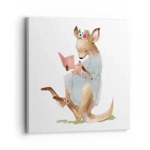 Bild auf Leinwand - Leinwandbild - Lies mir vor Mama - 30x30 cm