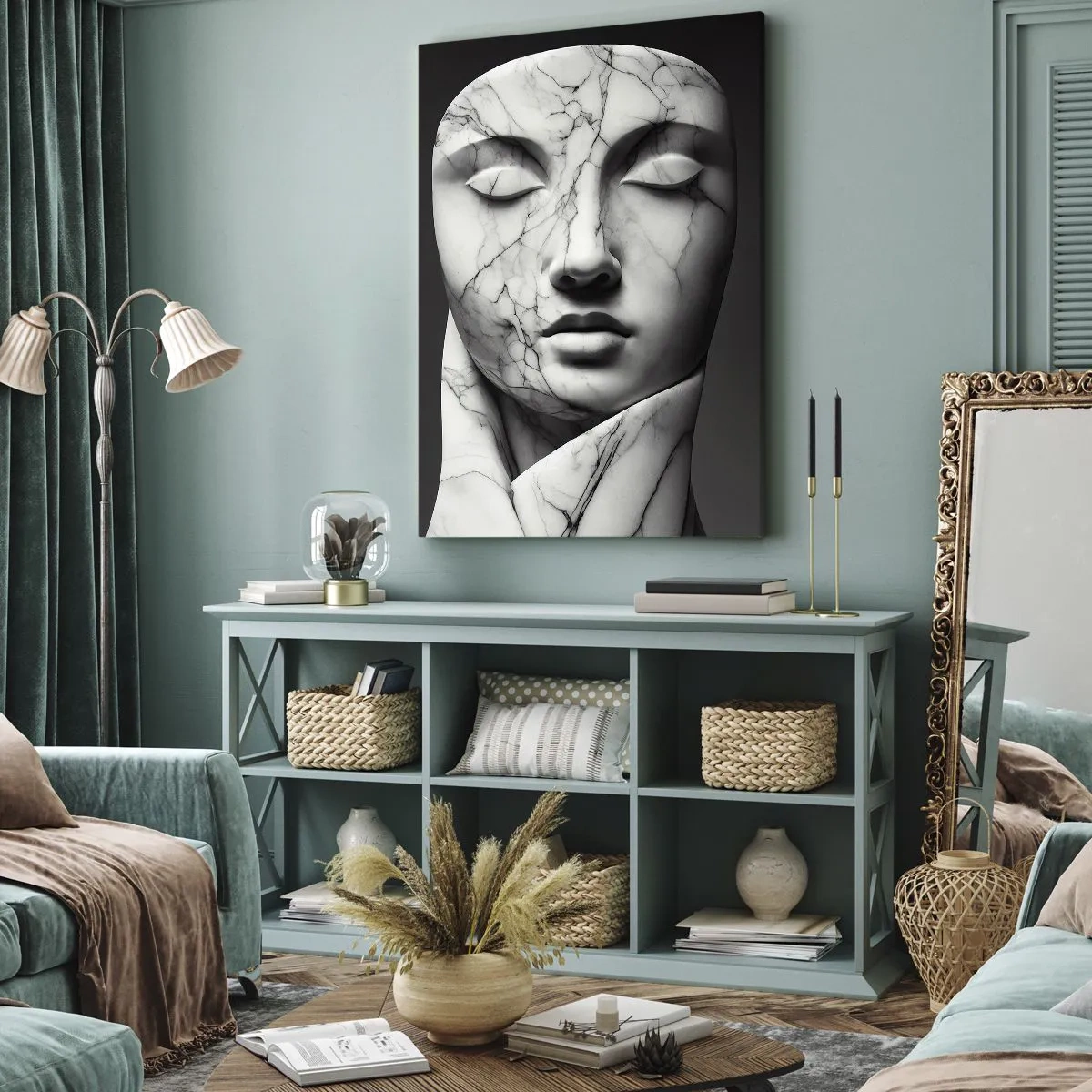 Bild auf Leinwand - Leinwandbild - Marmorformen - 55x100 cm