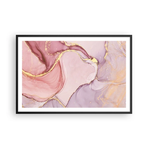 Poster in einem schwarzem Rahmen - Eine Liebkosung der Farben - 91x61 cm