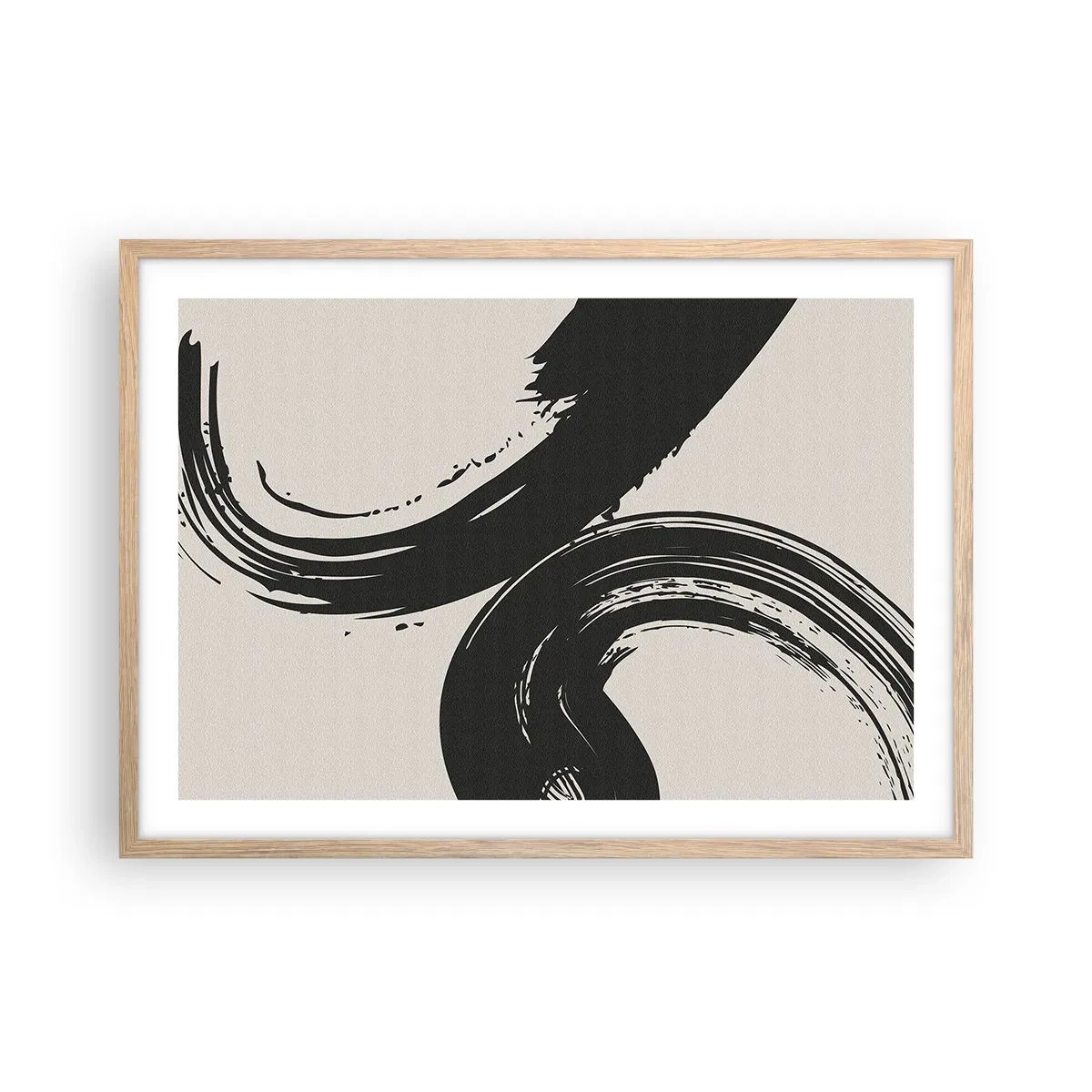 Poster in einem Rahmen aus heller Eiche - Ausladend und kreisförmig - 70x50 cm