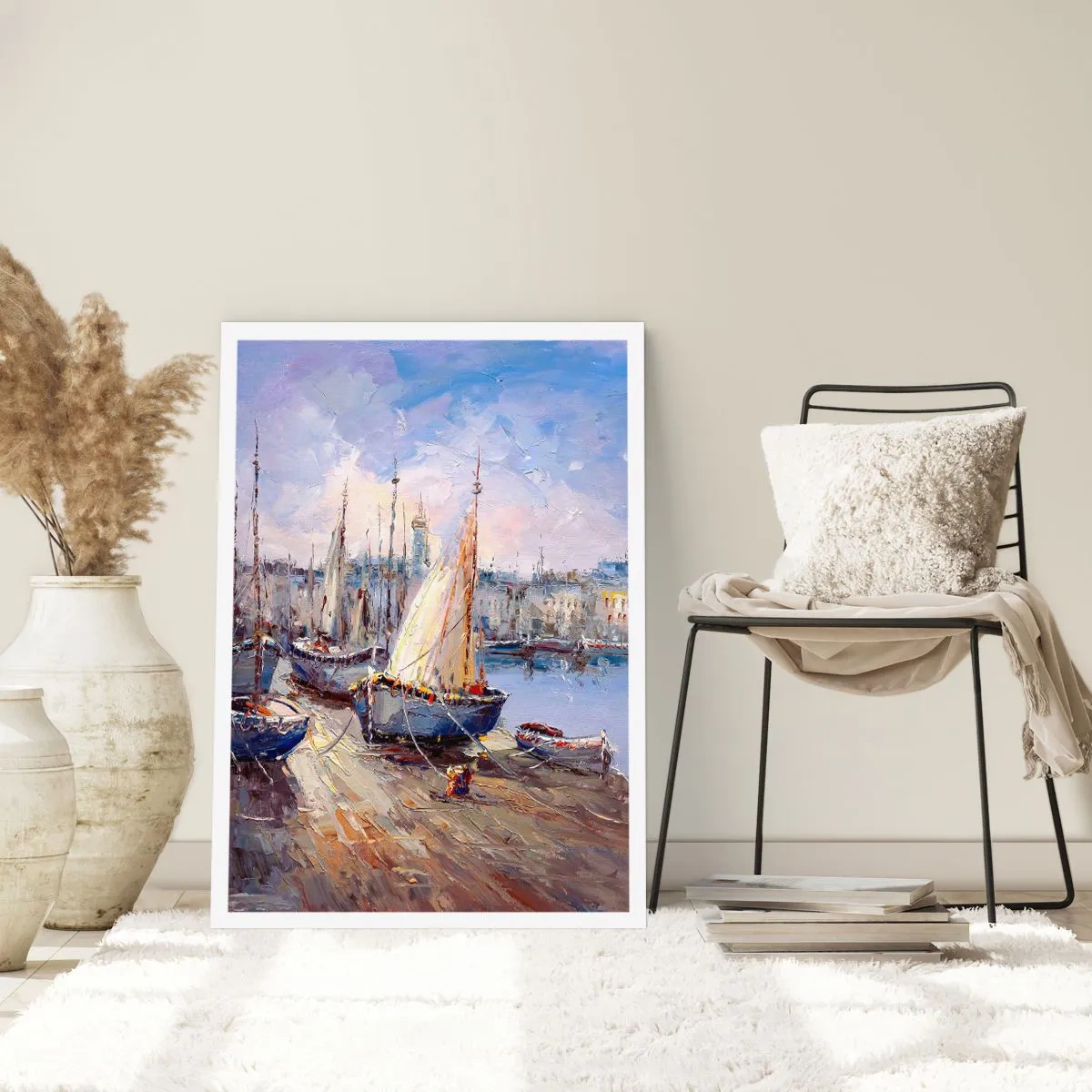 Poster - Stadt an der Bucht - 70x100 cm