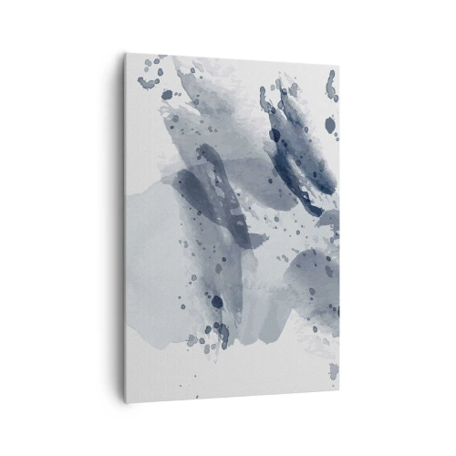 Bild auf Leinwand - Leinwandbild - Abstrakte Flecken in Blautönen auf hellem Hintergrund - 70x100cm - Eine Studie über die Natur des Wassers - Moderne Wanddekoration für Wohnzimmer und Schlafzimmer ARTTOR