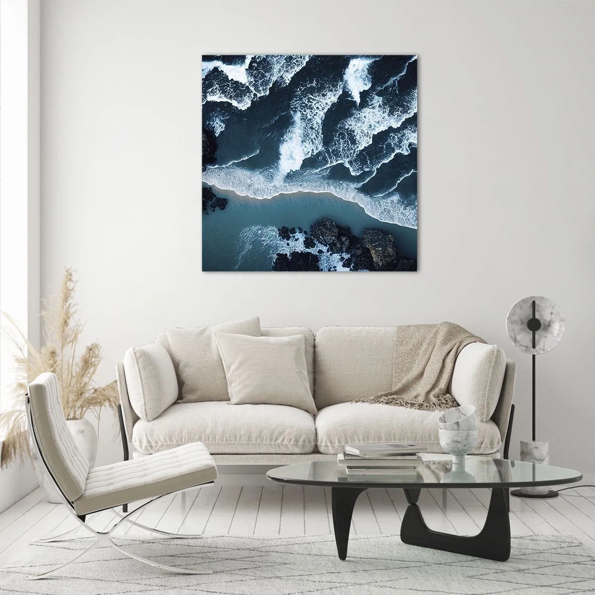 Glasbild - Bild auf glas - In Wellen gehüllt - 60x60 cm