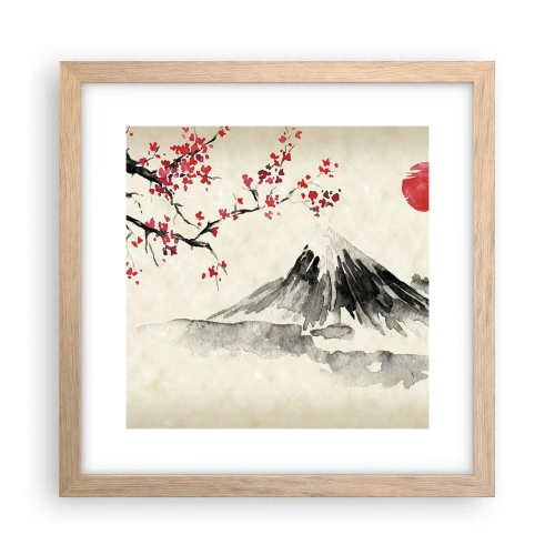 Poster in einem Rahmen aus heller Eiche - Liebe Japan - 30x30 cm