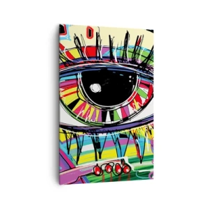 Bild auf Leinwand - Leinwandbild - Buntes abstraktes Graffiti-Auge - 80x120cm - Buntes Auge - bunte Seele - Moderne Wanddekoration für Wohnzimmer und Schlafzimmer ARTTOR