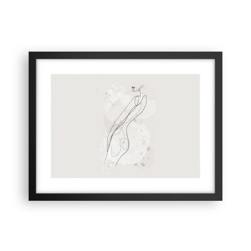 Poster in einem schwarzem Rahmen - Der Blick schweift - 40x30 cm