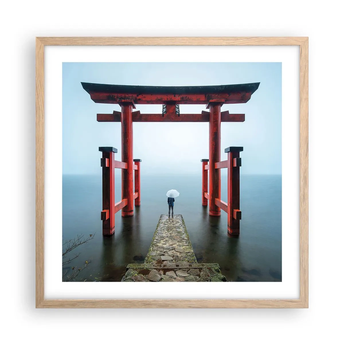 Poster in einem Rahmen aus heller Eiche - Japanische Träumerei - 50x50 cm
