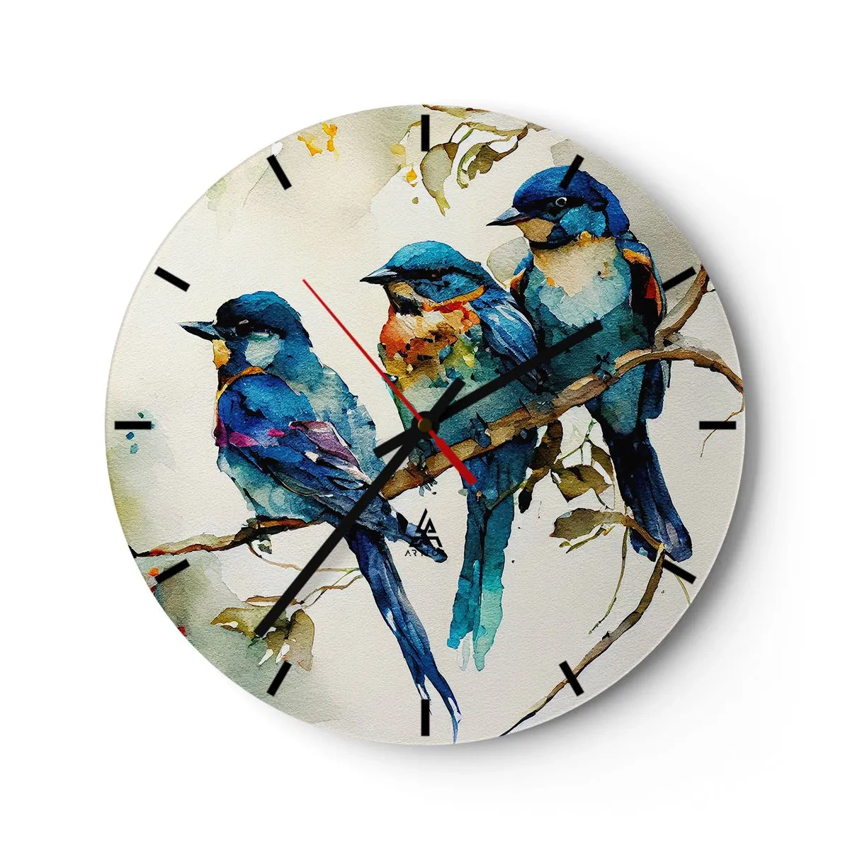 Wanduhr - Glasuhr - War er beleidigt? - 40x40 cm