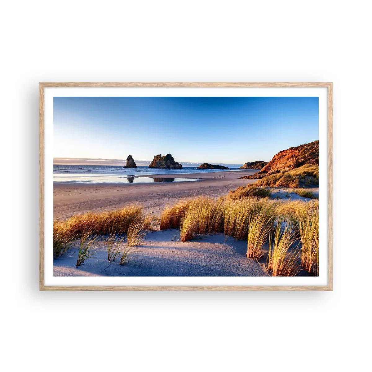 Poster in einem Rahmen aus heller Eiche - Für Friedenssuchende - 100x70 cm