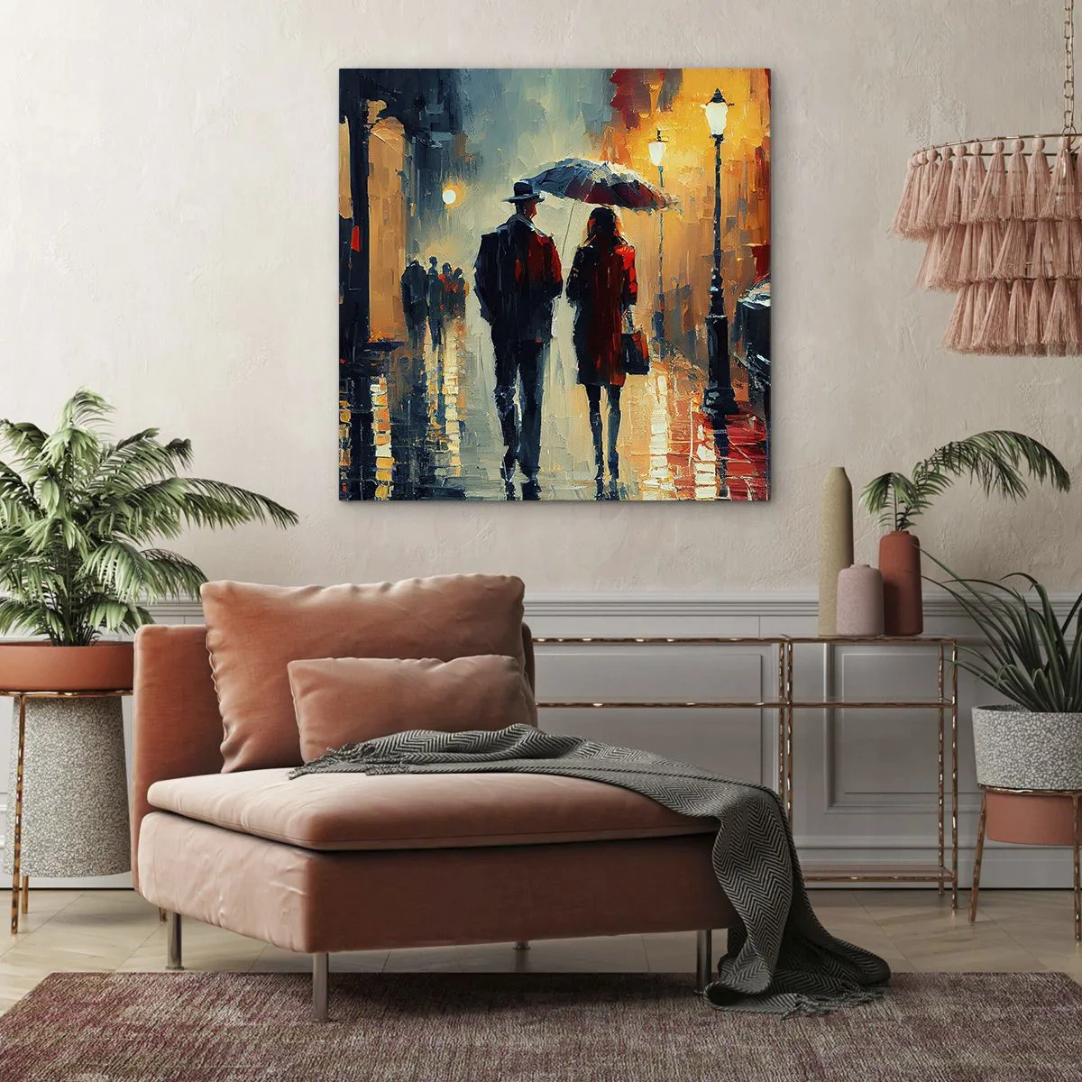 Bild auf Leinwand - Leinwandbild - Urbane Liebesgeschichte - 40x40 cm