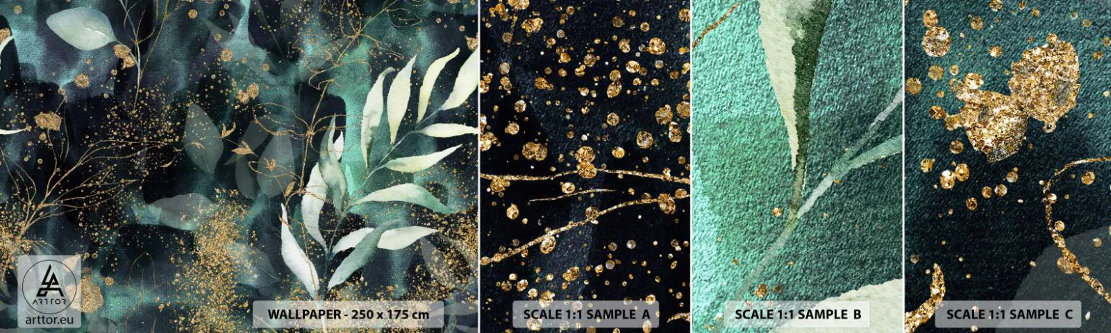 Fototapetenmuster Standard Eco - Zaubergarten - Pflanzen, Blätter, Botanik - 100x30 cm