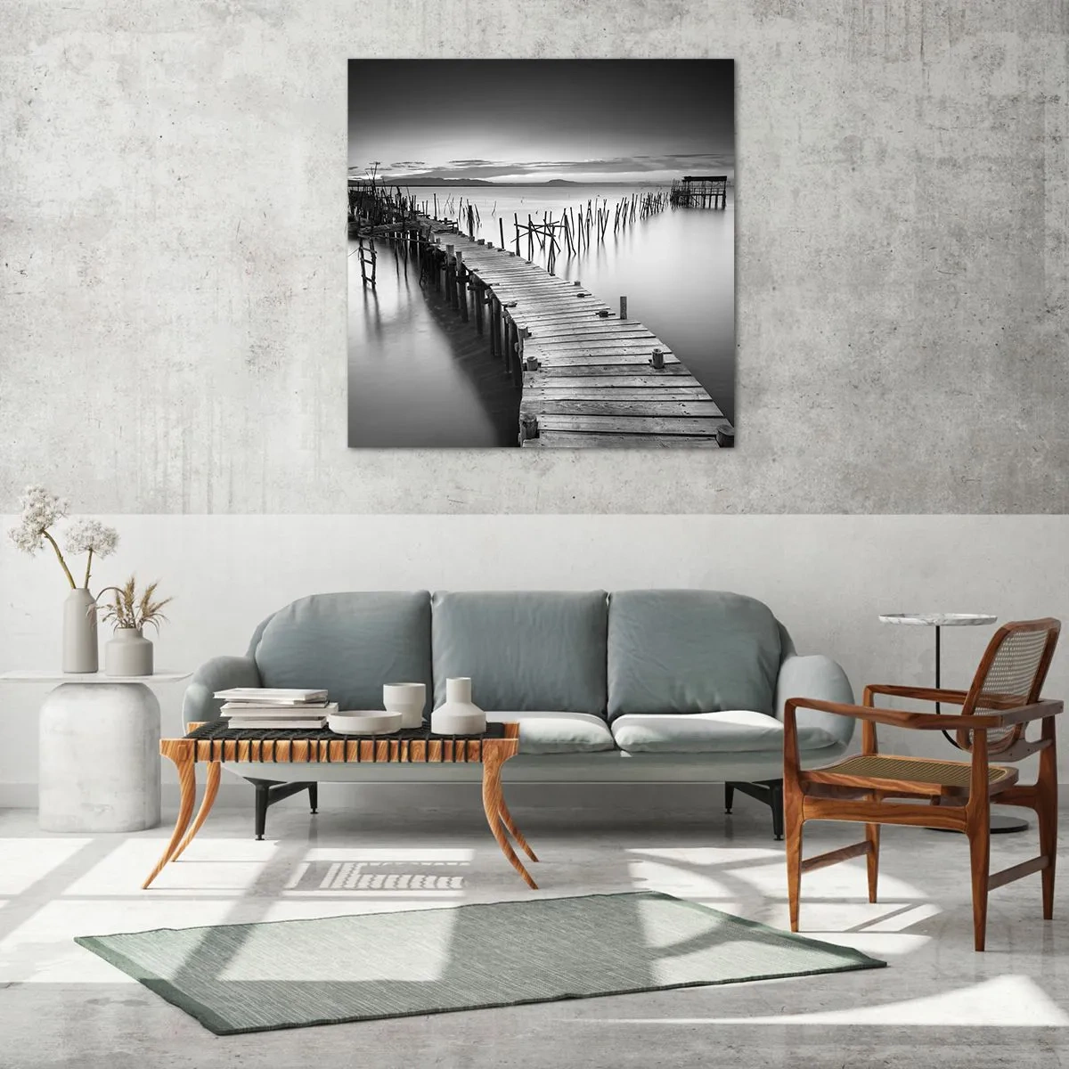 Glasbild - Bild auf glas - Der Frieden eines vergessenen Ufers - 60x60 cm