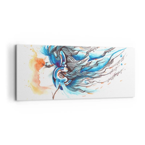 Bild auf Leinwand - Leinwandbild - Lass die Musik spielen - 100x40 cm