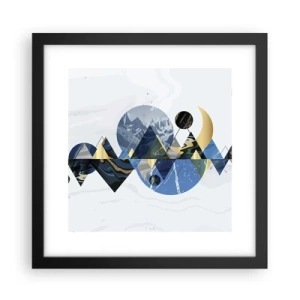 Poster in einem schwarzem Rahmen - Geometrische Landschaft - 30x30 cm