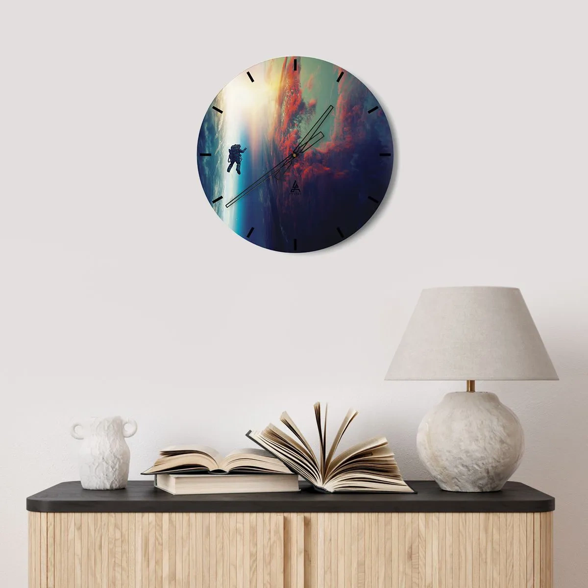 Wanduhr - Glasuhr - Sich dem Universum stellen - 40x40 cm