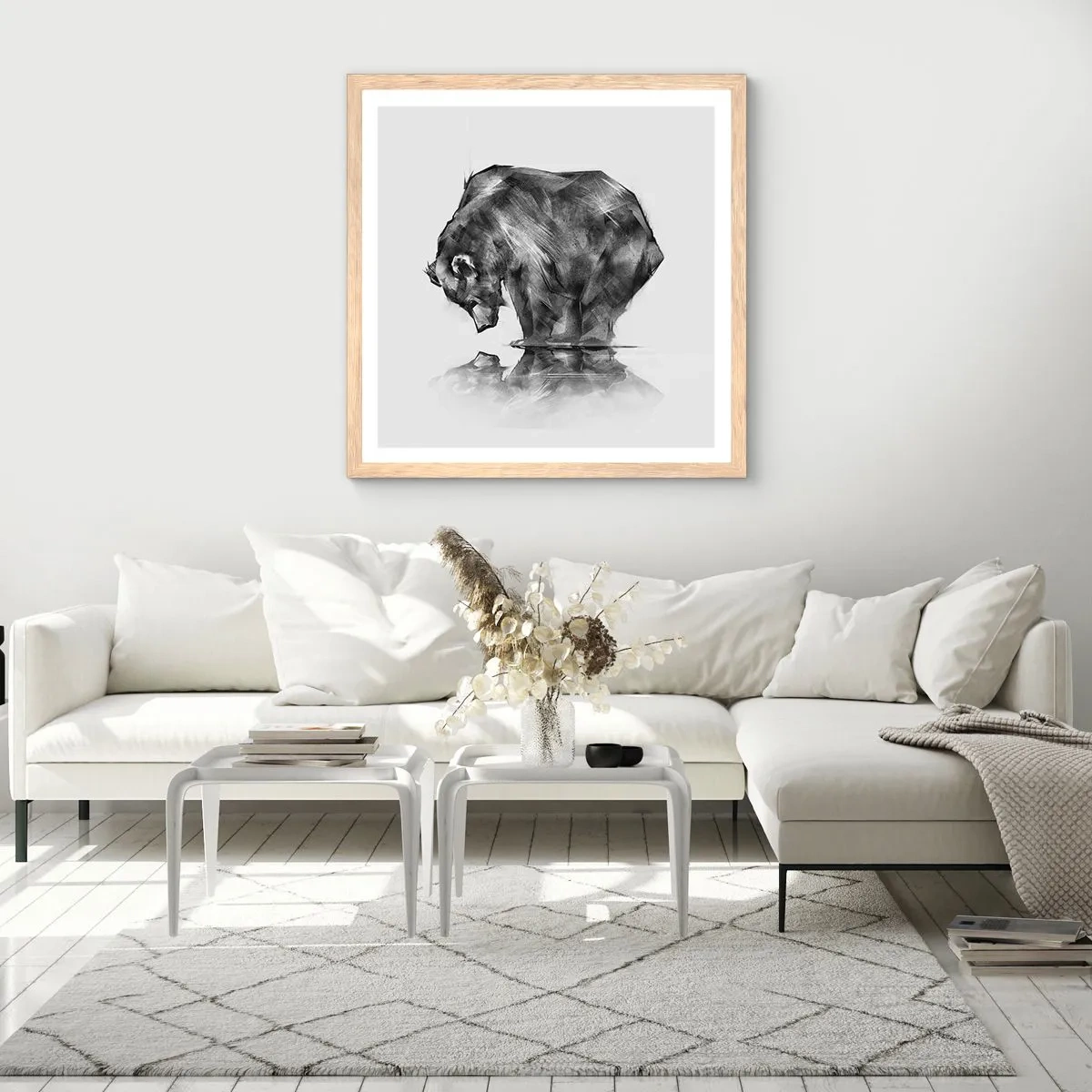 Poster in einem Rahmen aus heller Eiche - Schön, jemanden in der Nähe zu sehen - 50x50 cm