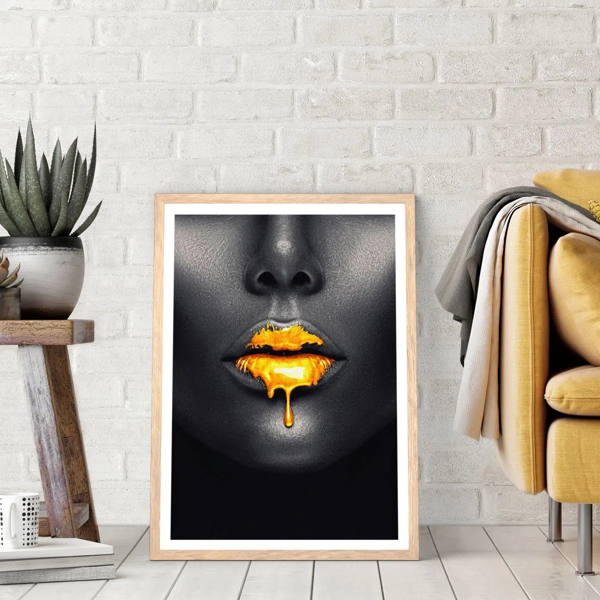 Poster in einem Rahmen aus heller Eiche - Goldmaul - 30x40 cm