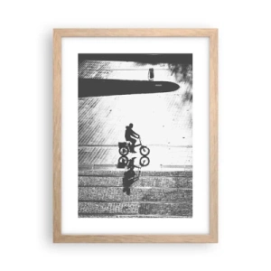 Poster in einem Rahmen aus heller Eiche - Vor sich hin durch die Stadt - 30x40 cm