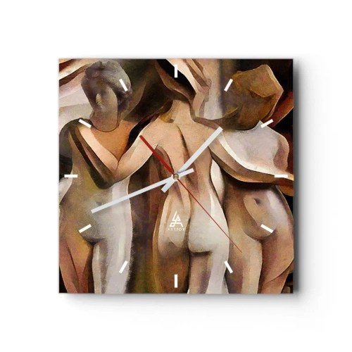 Wanduhr - Glasuhr - Drei Grazien 2.0 - 40x40 cm