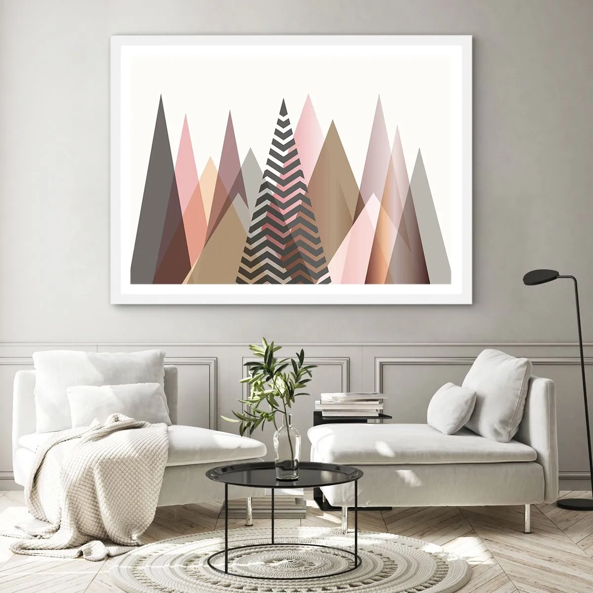 Poster in einem weißen Rahmen - Pyramidale Aussicht - 91x61 cm