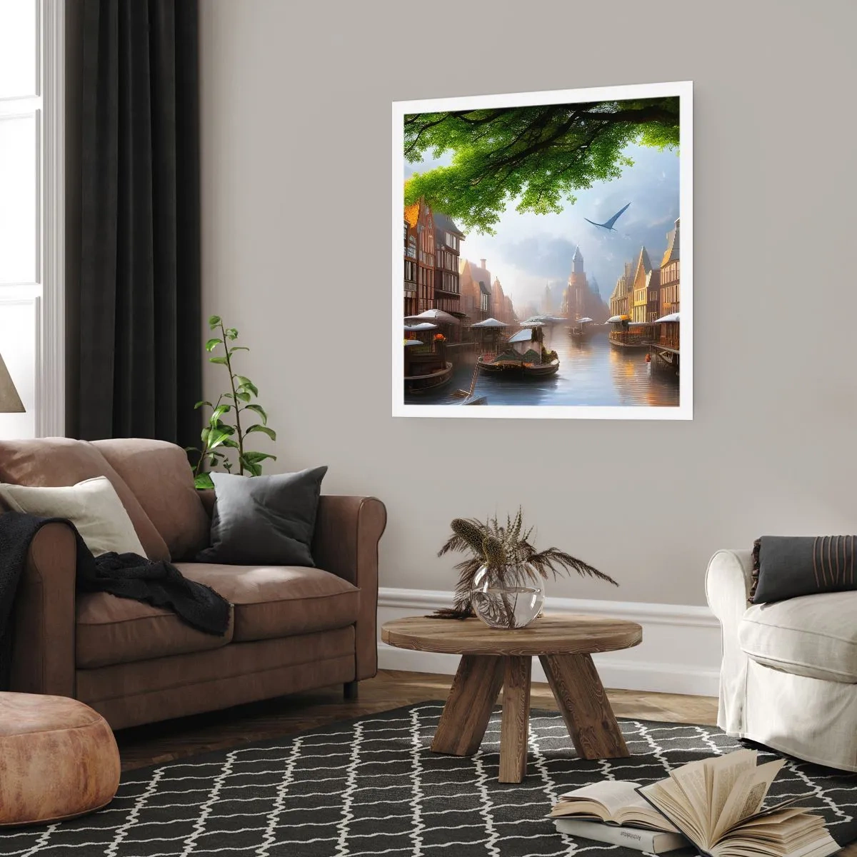 Poster - Niederländisches Stadtbild - 40x40 cm