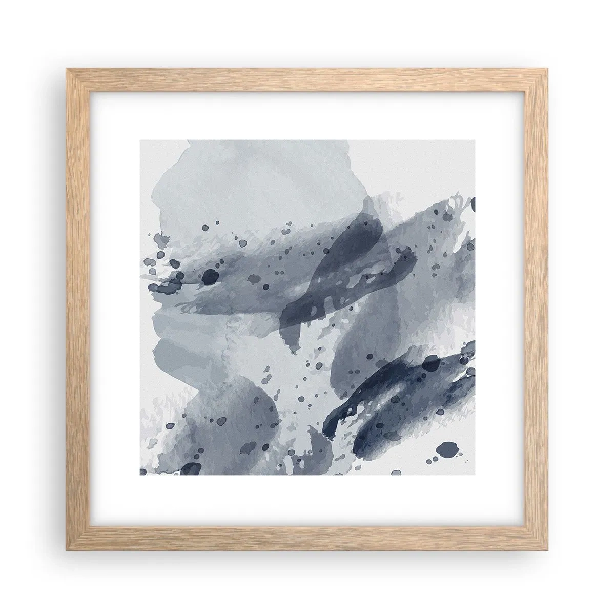 Poster in einem Rahmen aus heller Eiche - Eine Studie über die Natur des Wassers - 30x30 cm