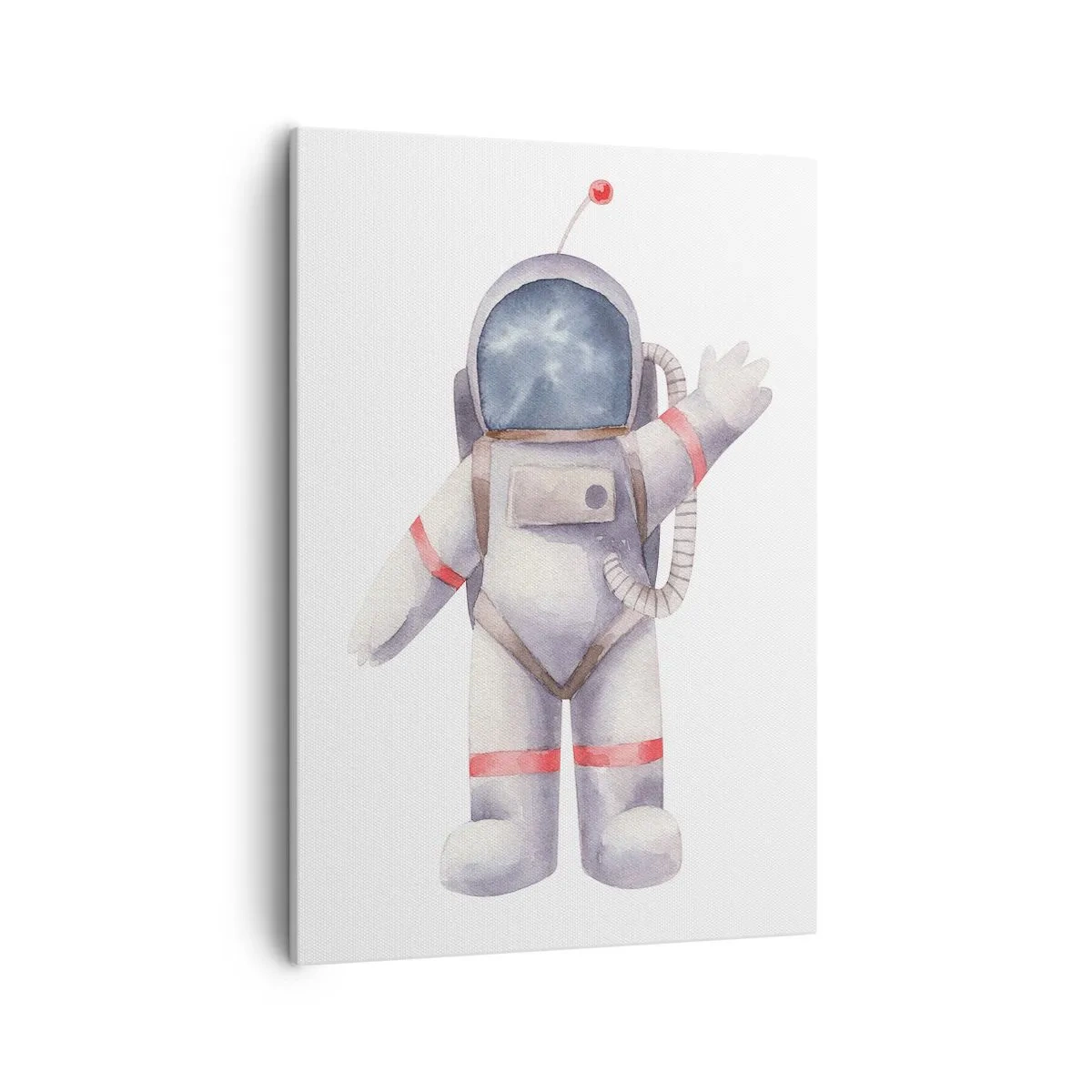 Bild auf Leinwand - Leinwandbild - Astronaut im Aquarellstil auf weißem Hintergrund - 50x70cm - Bis dann! - Moderne Wanddekoration für Wohnzimmer und Schlafzimmer ARTTOR