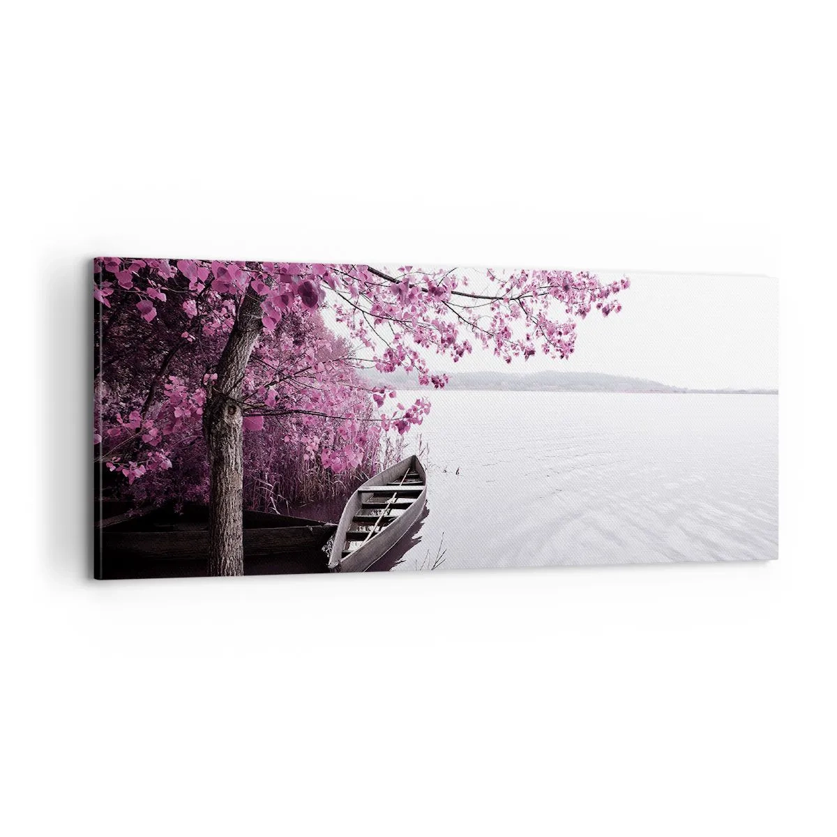 Bild auf Leinwand - Leinwandbild - In rosa Stille - 100x40 cm