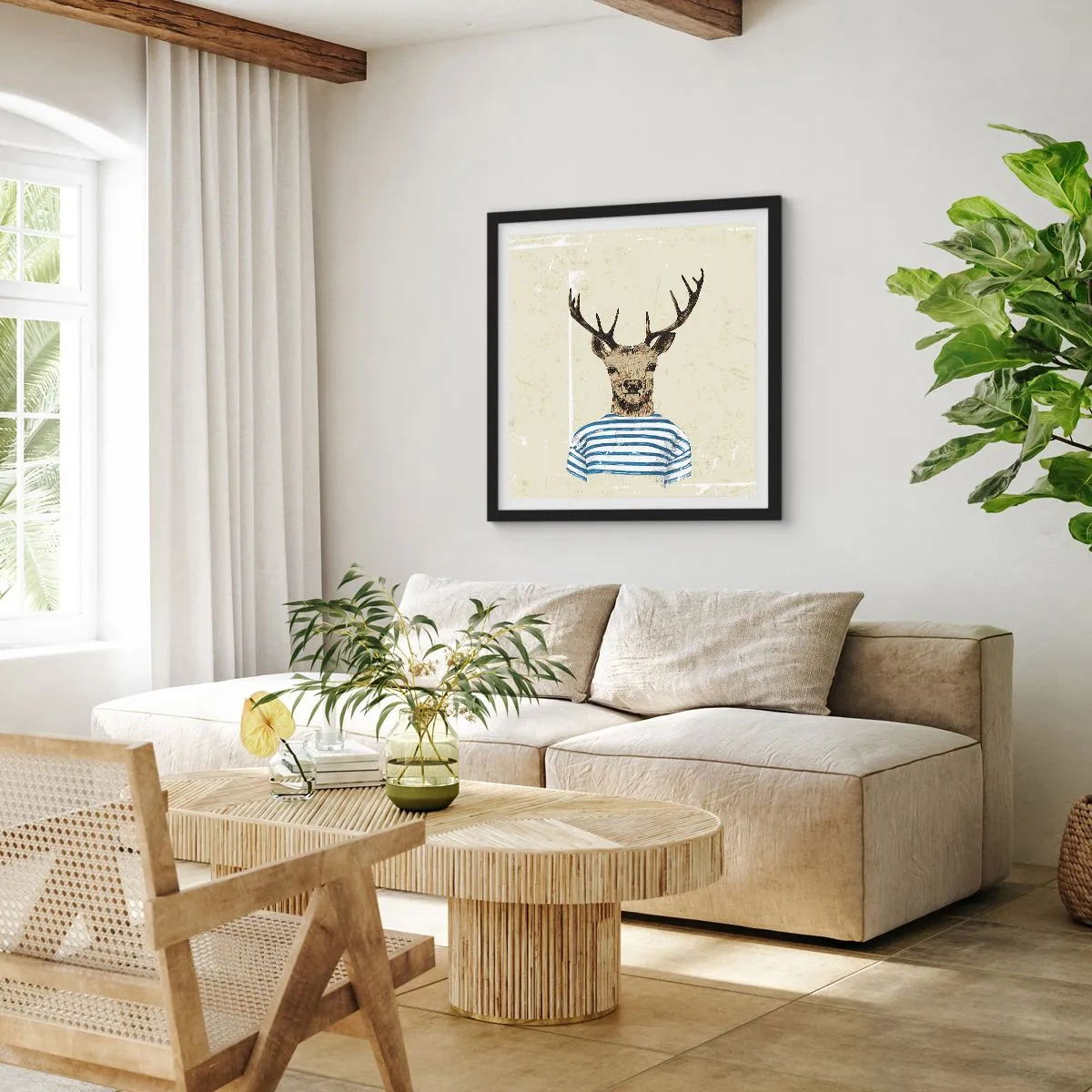 Poster in einem schwarzem Rahmen - Weil ich gestreifte T-Shirts mag! - 40x40 cm