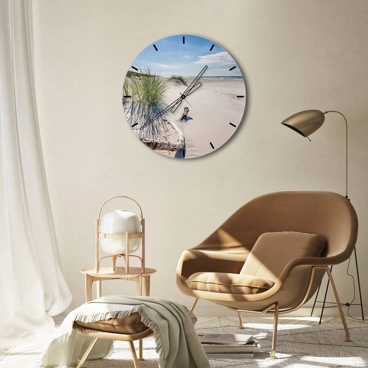 Wanduhr - Glasuhr - Der schönste Strand? Ostsee-Strand - 40x40 cm