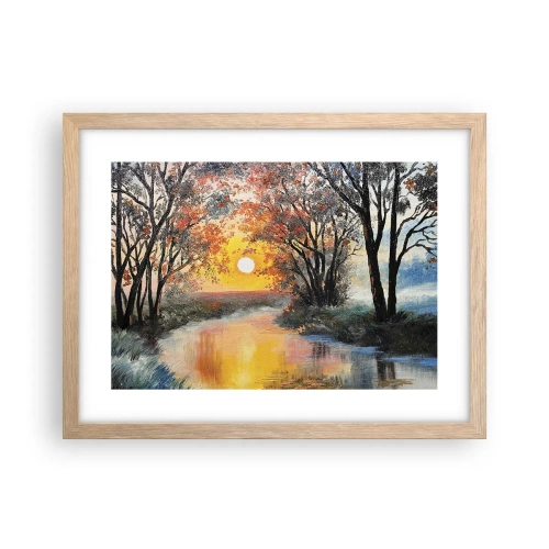 Poster in einem Rahmen aus heller Eiche - Herbststimmung - 40x30 cm