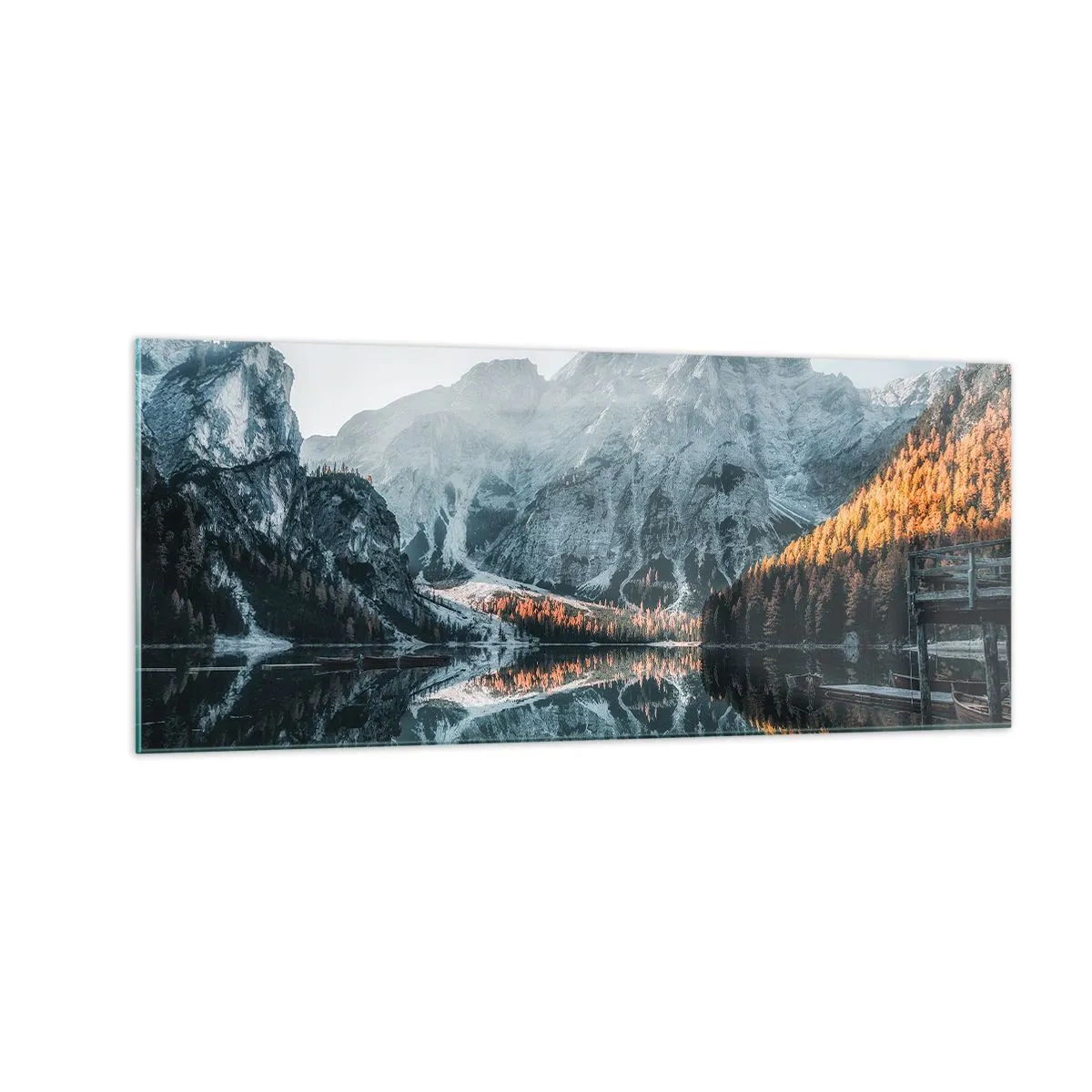 Glasbild - Bild auf glas - Spiegellandschaft - 100x40 cm