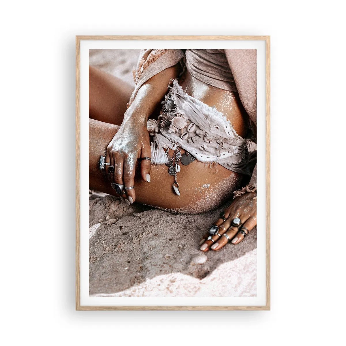 Poster in einem Rahmen aus heller Eiche - Von den Wellen geworfen? - 70x100 cm