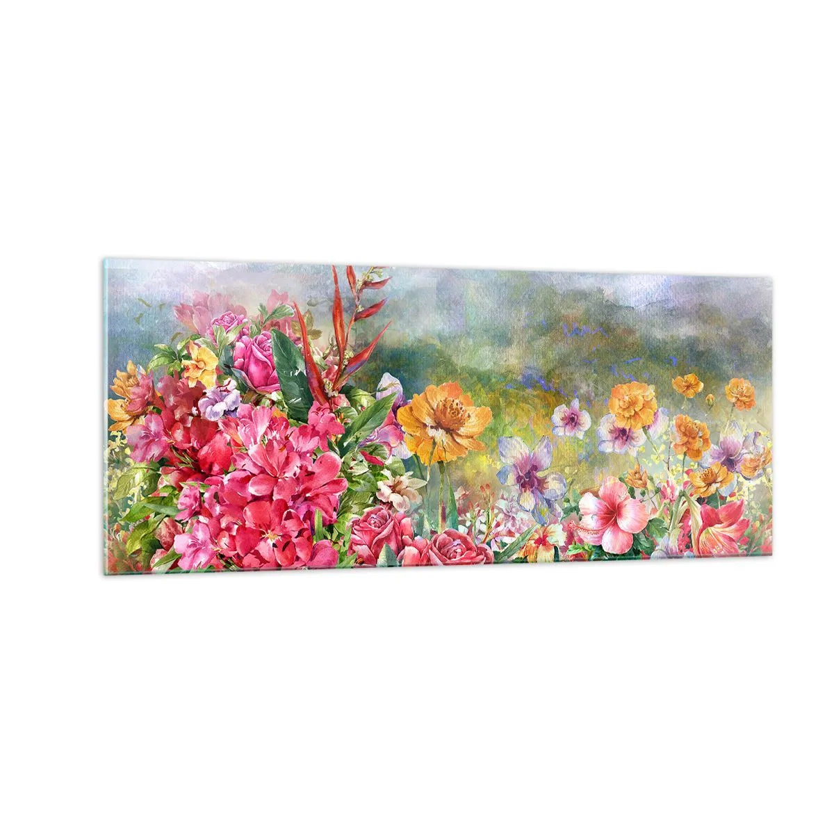 Glasbild - Bild auf glas - Ein Garten, der verrückt geworden ist - 100x40 cm