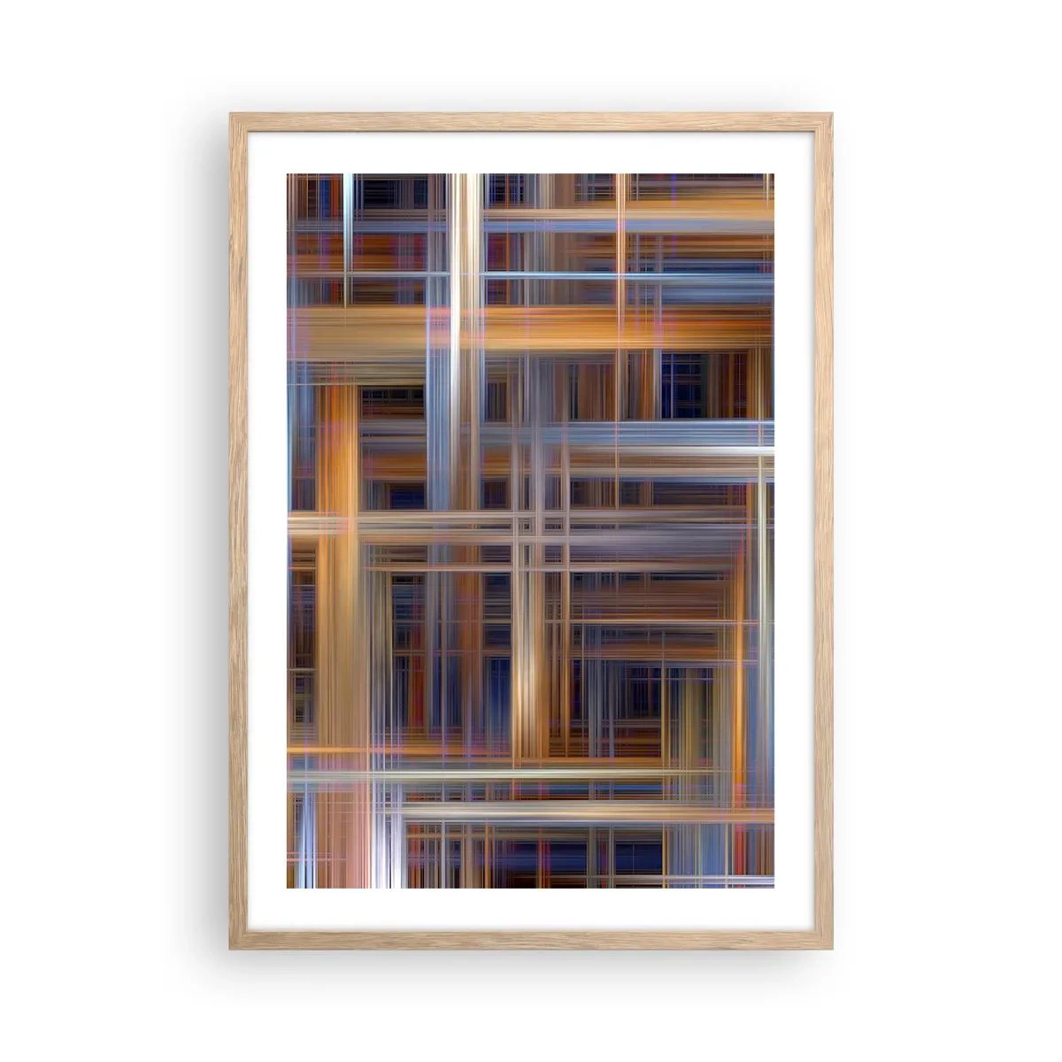 Poster in einem Rahmen aus heller Eiche - Aus Licht gewebt - 50x70 cm