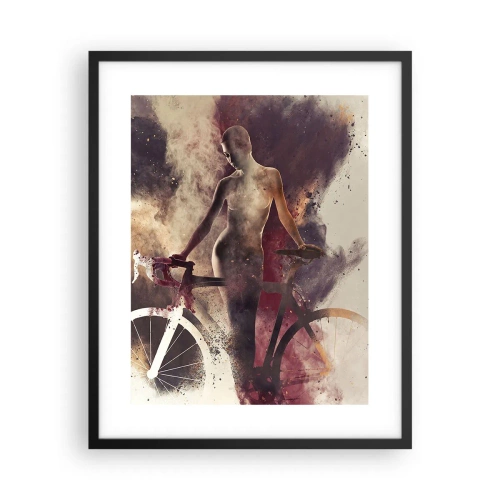 Poster in einem schwarzem Rahmen - Eine Fahrradseele in Marmorformen - 40x50 cm