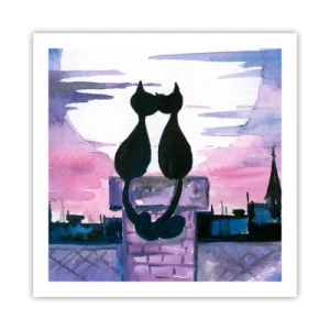 Poster - Rendez-vous unter dem Mond - 60x60 cm