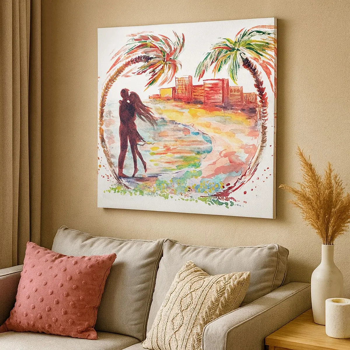 Bild auf Leinwand - Leinwandbild - Romantischer Urlaub - 30x30 cm