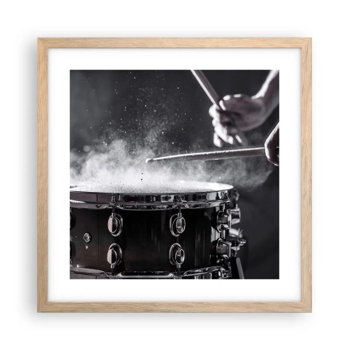 Poster in einem Rahmen aus heller Eiche - Der Puls der Musik - 40x40 cm