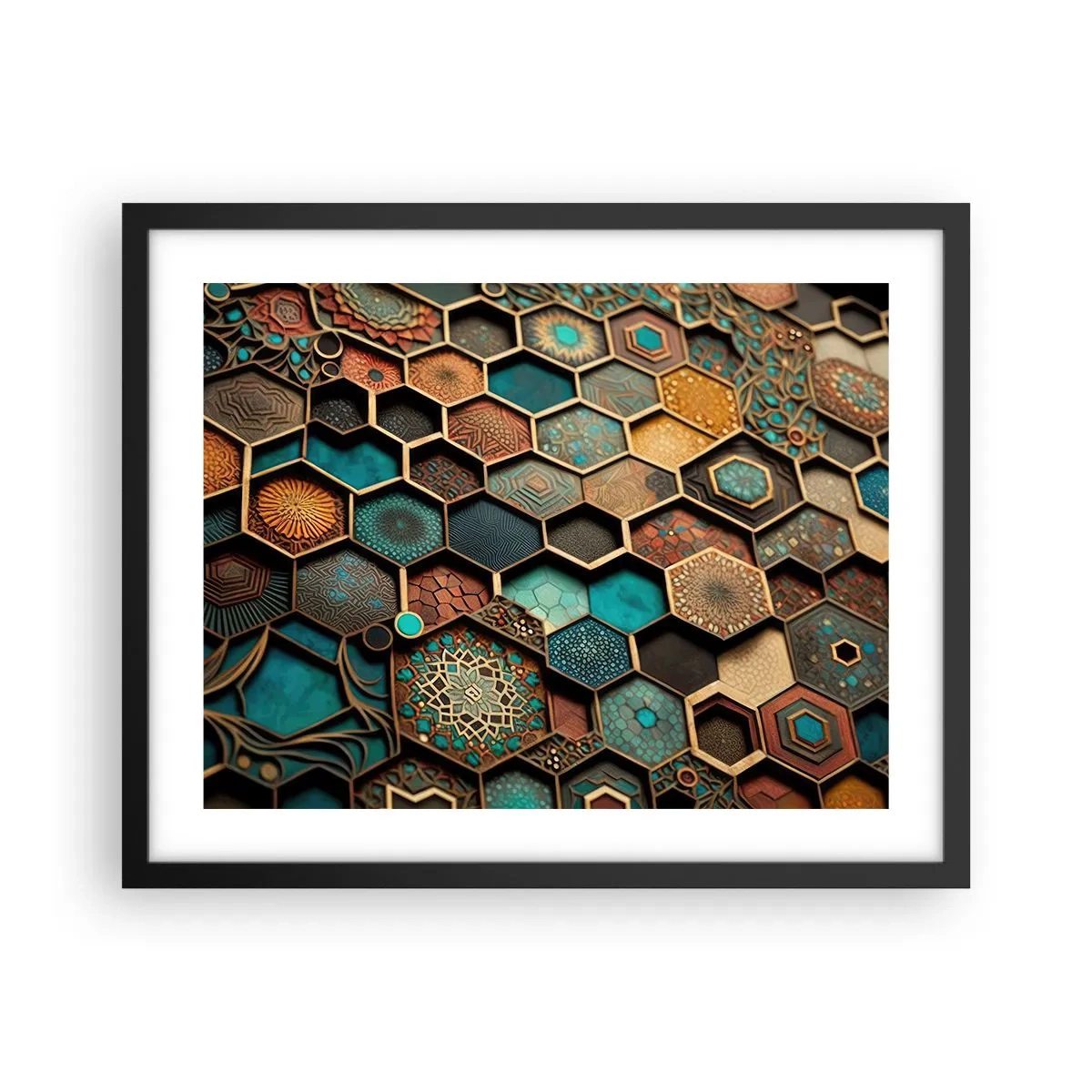 Poster in einem schwarzem Rahmen - Arabische Ornamente – Variation - 50x40 cm