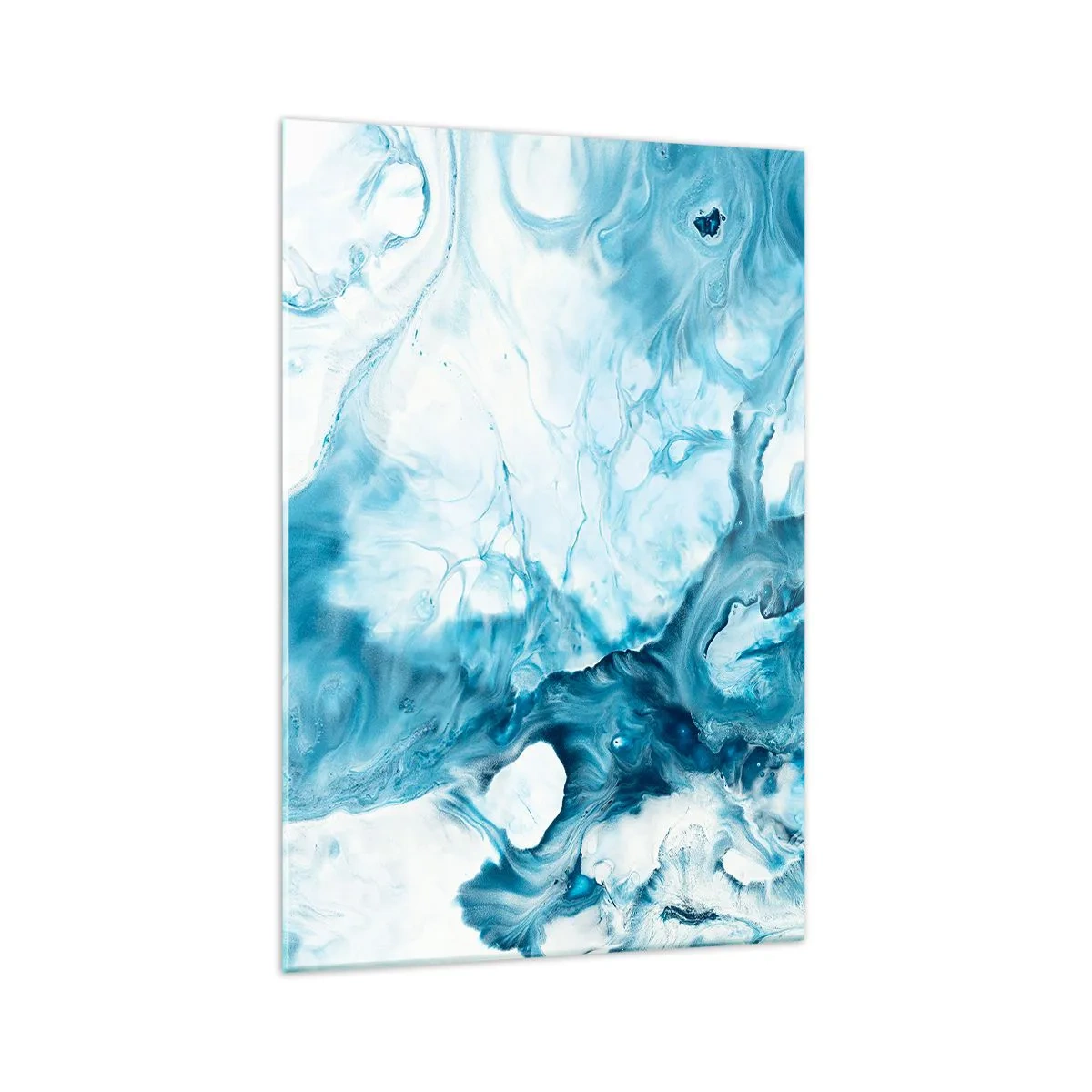 Glasbild - Bild auf glas - Abstraktes Muster in Blautönen - 70x100cm - Blaues Konzert - Moderne Wanddekoration für Wohnzimmer und Schlafzimmer ARTTOR