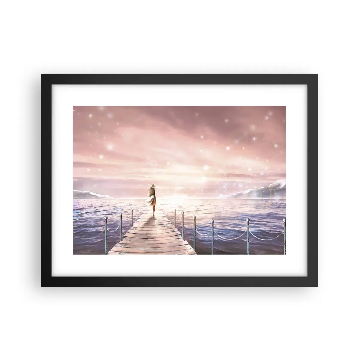 Poster in einem schwarzem Rahmen - Im Licht eines Traums - 40x30 cm